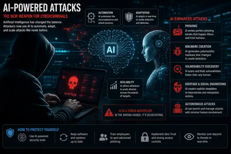 AI-powered cyber attack using deepfake technology to impersonate a real person