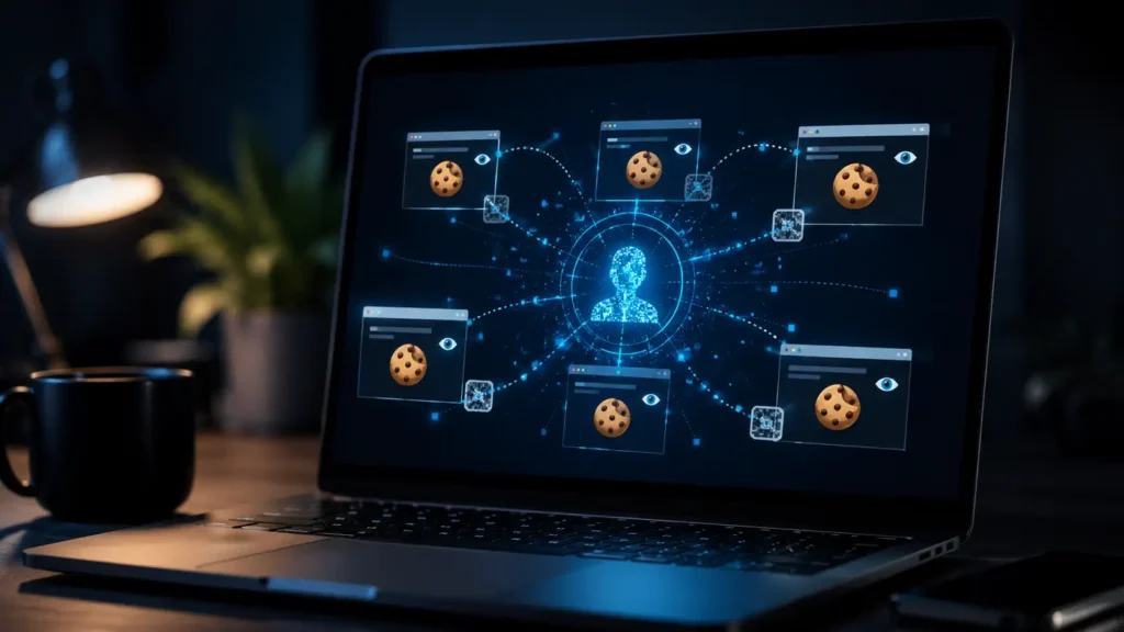 Visualization of browser tracking cookies and online data collection