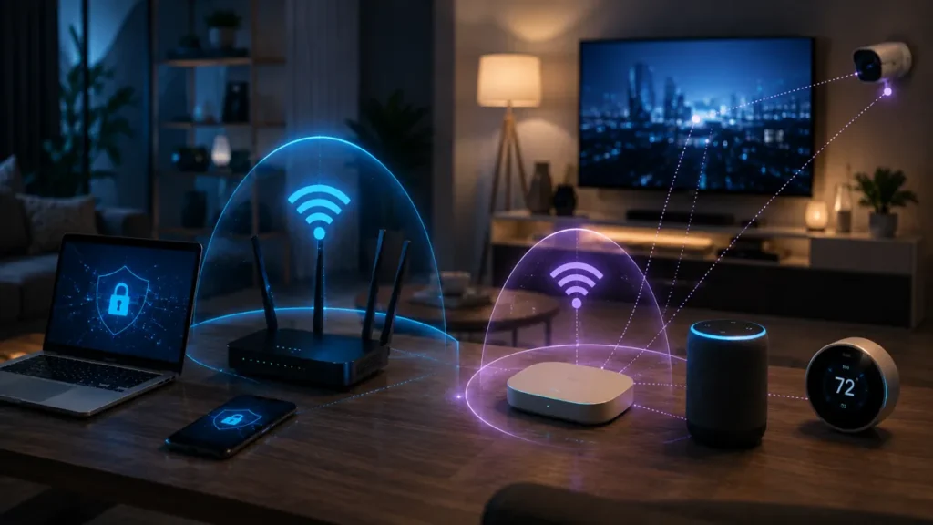 Secure WPA3 encrypted Wi-Fi connection protecting wireless internet traffic