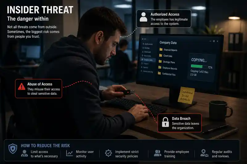 Employee causing a data breach by misusing internal system access