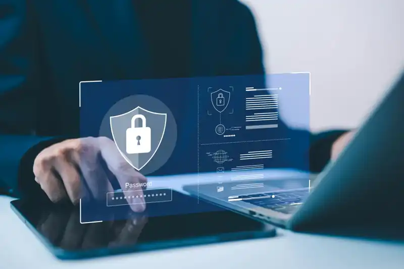 Strong password security concept showing secure login and data protection