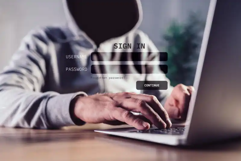 Phishing attack example showing fake login page used to steal user credentials