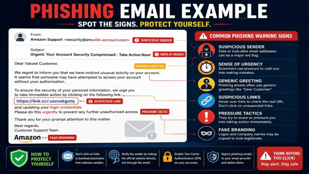 Example of a phishing email asking to verify account details